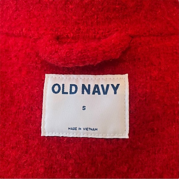 Old Navy bouclé wool blend shacket Robbie Red small - Picture 14 of 15